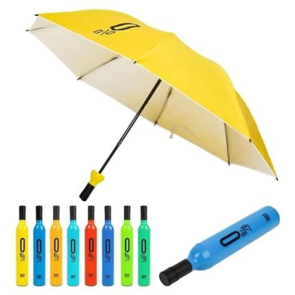 Plastic Bottle Shape Umbrella Trendy 2 Fold Portable Bottle Umbrella for UV Protection